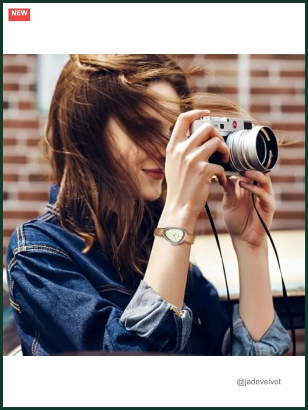 Vintage Leather Analog Quartz Watch Irregular Dial Women